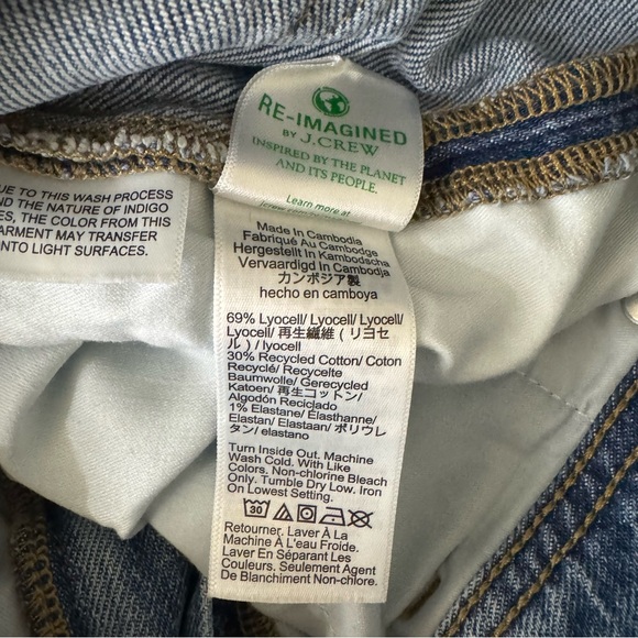 J.Crew Slim-Wide Jeans Womens Sz 28 Double-button Trouser-style Blue Jean - Picture 9 of 9